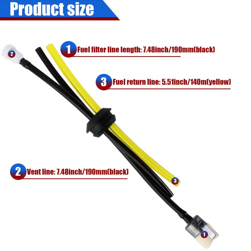 YOFMOO Fuel Gas Tank Grommet kit with Fuel Line Filter Primer Bulb for Echo Blower String Trimmer PAS225 PE201 PE310 PB200 PPF210 HC150 HC151 HCA266 SHC210 SHC211 SHC212 SRM211 SRM225 SRM230 SRM231 - Image 2